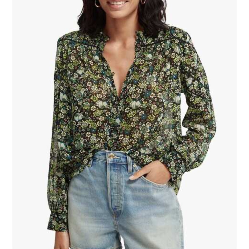 Scotch & Soda Floral sheer Relaxed Blouse